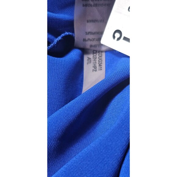 Calvin Klein Sleeveless Scoop Neck Pleated Chiffon Dress Blue - Picture 10 of 10